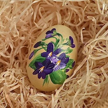 Hand Painted Easter Egg Decoration Violet Bunches, 2 of 4