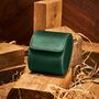 Personalised Vegan Leather Watch Case, Travel Watch Roll In Green, Brown Or Black, thumbnail 5 of 10