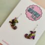 Witch Shoe Small Glitter Statement Earrings / Spooky Jewellery Small Sparkly Pointy Shoe Earrings / Gothic Style Jewellery / Gift For Witches, thumbnail 5 of 5