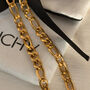 3mm Figaro Chain Necklace, 18 Carat Gold Plated, thumbnail 2 of 5