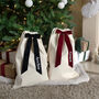 Personalised Velvet Bow Gift Sack, thumbnail 1 of 12