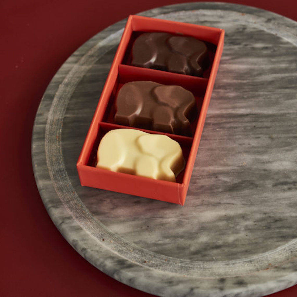 Sea Salt Caramel Chocolate Elephants Box Of Three By R Chocolate London