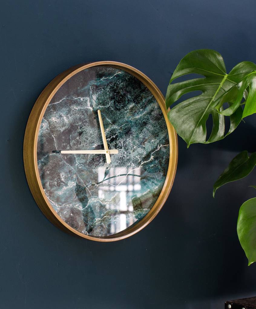 Gold And Marble Wall Clock