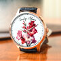 Personalised Wrist Watch With Floral Gladiolus Design, thumbnail 1 of 3