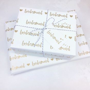 Bridesmaid Wedding Wrapping Paper Set, 3 of 7