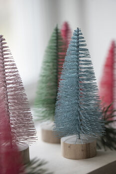 Festive Christmas Bottle Brush Trees Four Ass Colours, 5 of 6