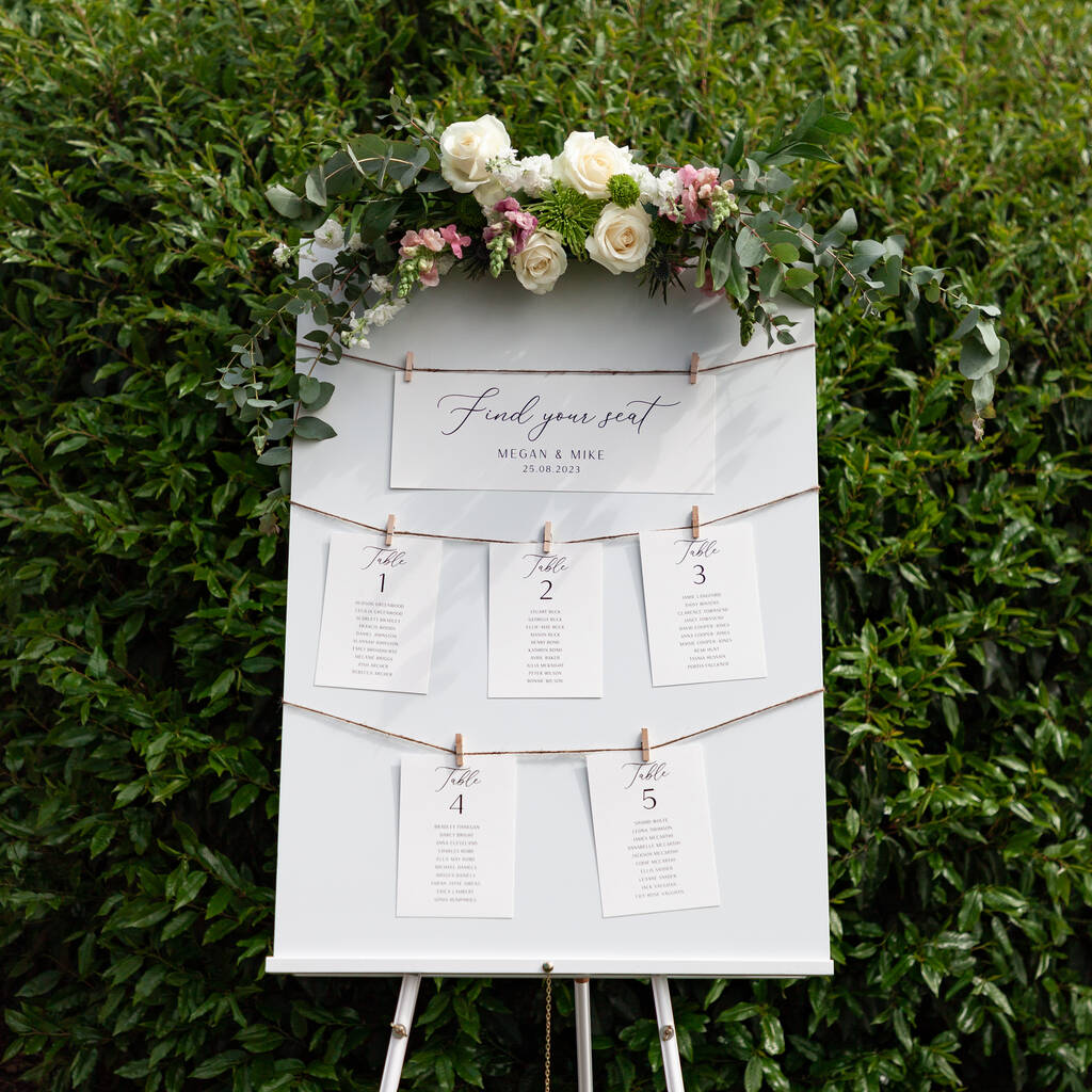 Simple Elegance Wedding Table Plan Cards, 1 of 4