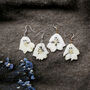 Halloween Ghost Pressed Flower Earrings, thumbnail 1 of 10