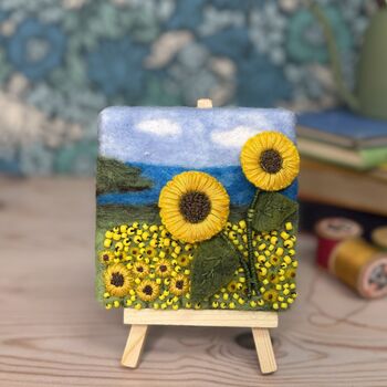 Mini Masterpieces: Sunflowers By The Seashore Needle Felt Kit, 3 of 4