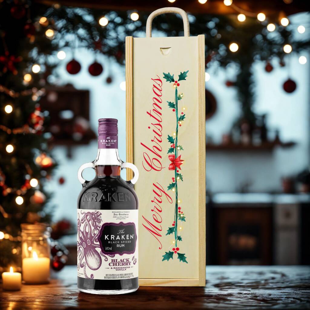 Merry Christmas Kraken Rum Black Cherry And Vanilla Gift Set, 1 of 3