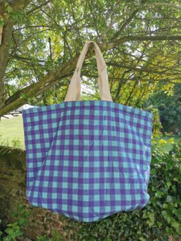 Quilted Maxi Tote Bag In Gingham, 4 of 5