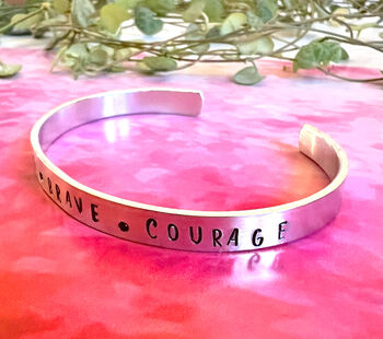 Strong Brave Courage Bangle Cuff, 3 of 5