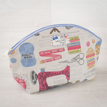 Sewing Knitting Crafters Gift Makeup Toiletry Wash Bag, 3 of 5