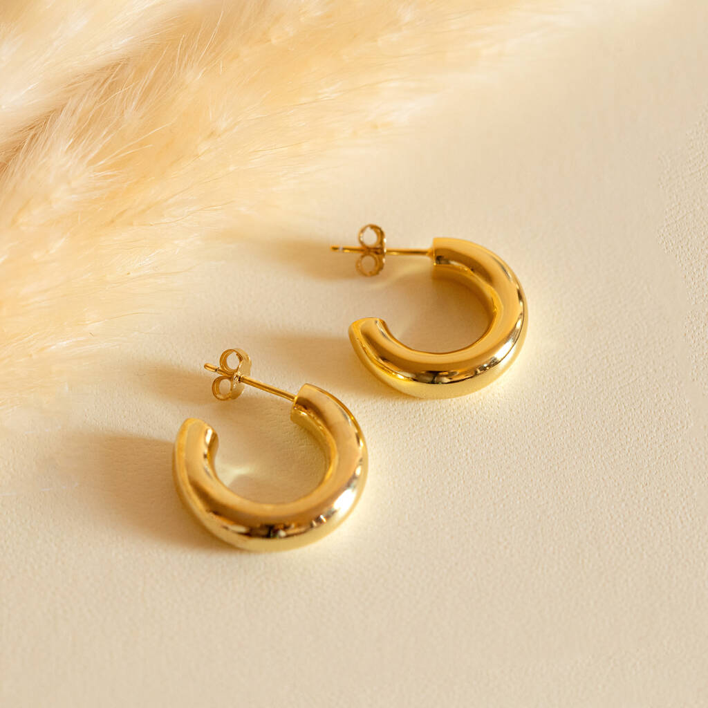 Thick Small Hoop Earrings, Minimalist Women's Jewellery By MUCHV