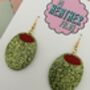 Olive Glitter Resin Earrings, thumbnail 4 of 4