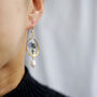Forget Me Not Or Lace And Freshwater Pearl Drop Earrings, thumbnail 4 of 5