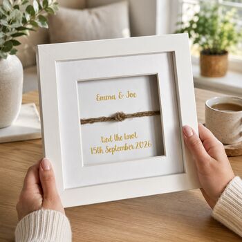 Personalised 'Tied The Knot' Framed Wedding Gift, 3 of 11