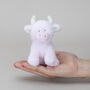 Personalised Mini Baby Pink Collectible Highland Cow Soft Toy, Gift Boxed, thumbnail 7 of 11