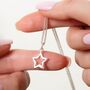 Sterling Silver And Diamond Open Star Necklace, thumbnail 2 of 7