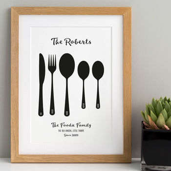 Personalised Family Cutlery Or Foodie Print, 2 of 7
