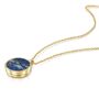 Lapis Lazuli Modern Round Locket – 18 K Gold Plated, thumbnail 3 of 9