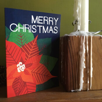 Illustrated Christmas Cards Mistletoe Poinsettia Pine, 3 of 7