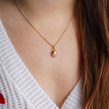 Pink Opal Birthstone Necklace, 3 of 9