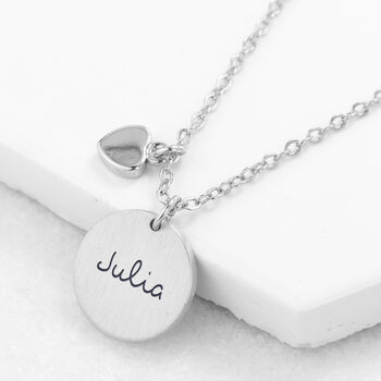 Personalised Heart And Disc Pendant Necklace, 2 of 9