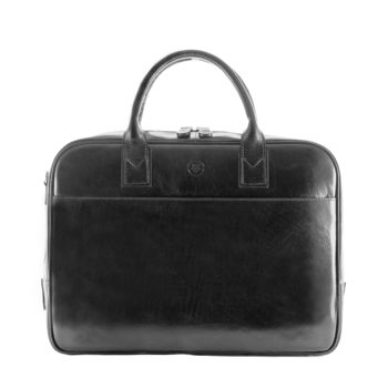 Luxury Leather Laptop Bag For Macbook. 'The Calvino', 4 of 12