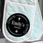 Black Personalised Oven Glove Floral Design, thumbnail 5 of 5