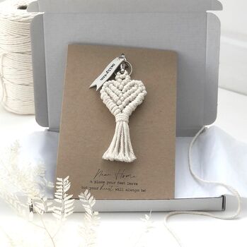 New Home Macramé Keyring Personalised Card, 2 of 8