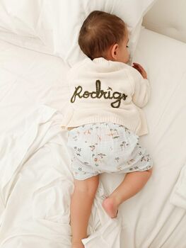 Personalised Cream Name Cardigan,Baby Gift, 4 of 12