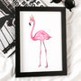Pink Flamingo Print Unframed, thumbnail 2 of 6
