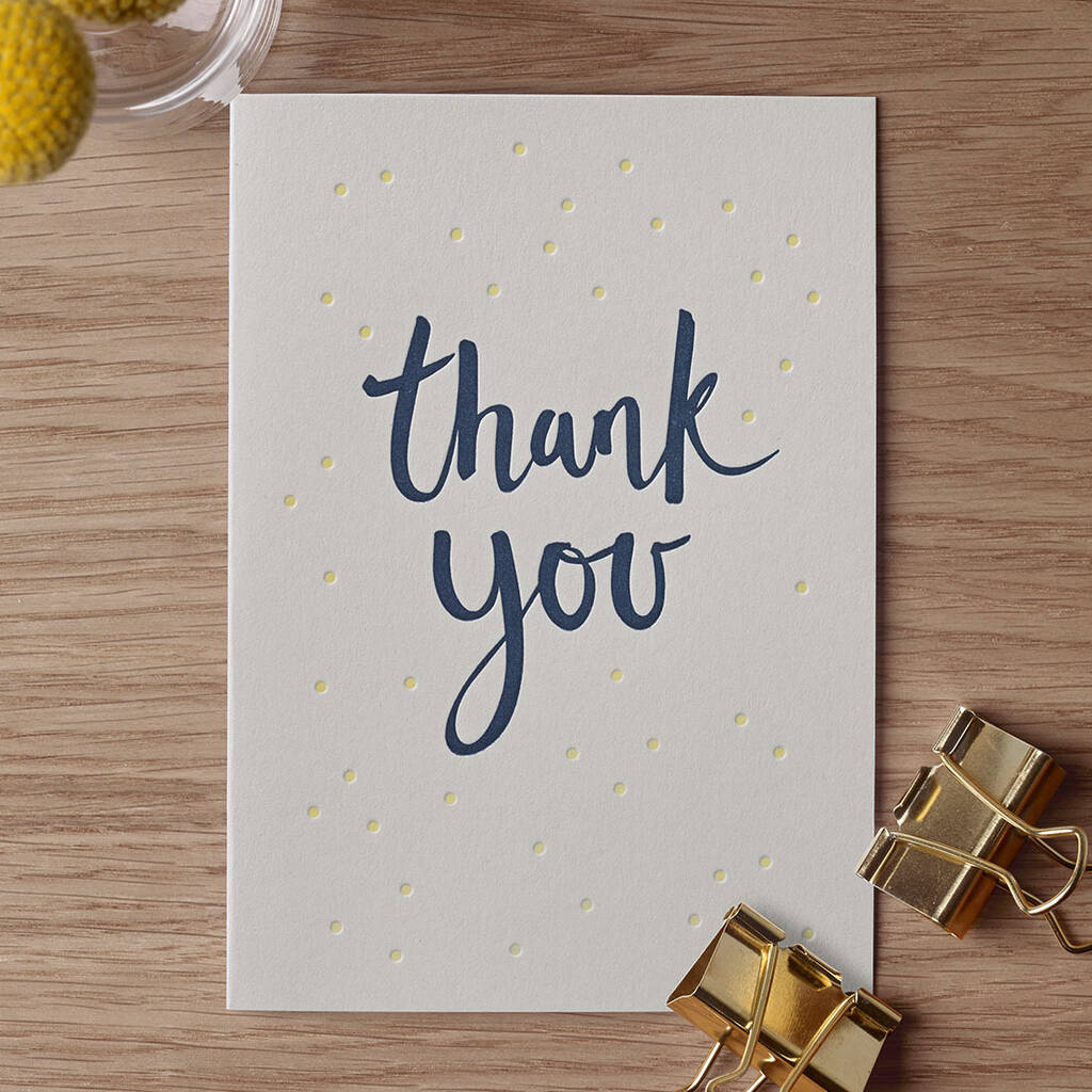 'Thank You' Dots Letterpress Card, 1 of 3