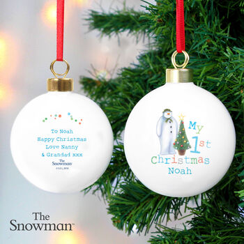 Personalised The Snowman My 1st Christmas Bauble, 3 of 5