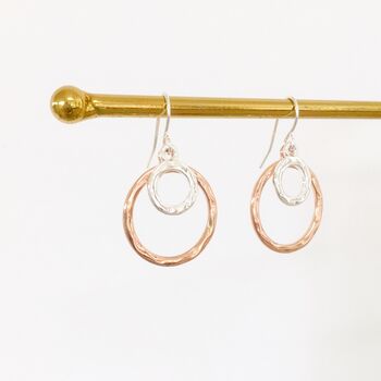 Rose Gold And Silver Plated Hoop Earrings, 2 of 4