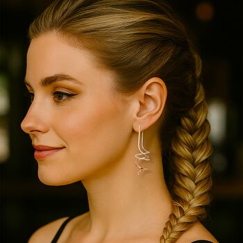 Two Tone Silver And Gold Plated Spiral Drop Ear Jackets, 6 of 8