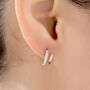 Single Piercing Double Hoop Effect Earrings, thumbnail 1 of 11
