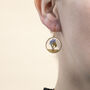 Forget Me Not Or Queen Anne Gold Plated Brass Earrings, thumbnail 2 of 5