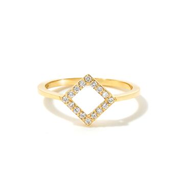9ct Solid Gold Diamond Kite Ring, 3 of 4