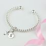 Personalised Infant's Silver Christening Bead Bangle, thumbnail 1 of 4