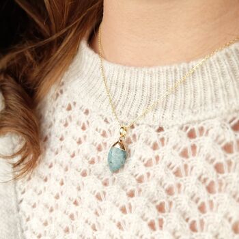 Apatite Blue Oval Gemstone Necklace, 4 of 4