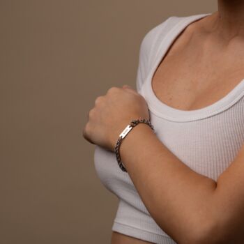 Byzantine Silver Bracelet Womens Personalised, 3 of 9
