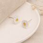 Sterling Silver And Gold Daisy Stud Earrings – 6mm, thumbnail 2 of 6