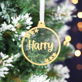 Personalised Glitter Bauble Christmas Decoration, 5 of 6