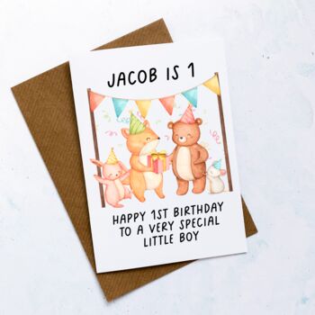 Personalised Woodland Birthday Age Card, 3 of 3