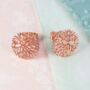 Rose Gold Plated Silver Snowflake Round Drop Earrings, thumbnail 6 of 8