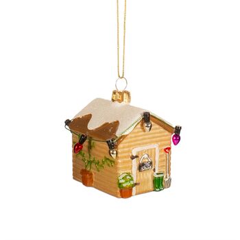 Mini Shed Shaped Bauble Christmas Tree Decoration, 2 of 2