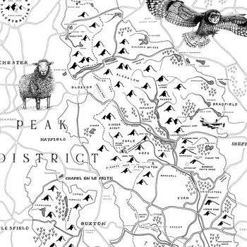 The Peak District Illustrated Map Print, 4 of 6