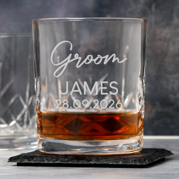 Personalised Crystal Panel Tumbler – Mens Wedding Gift, 4 of 7